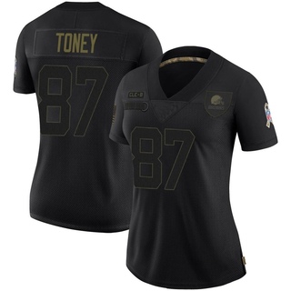 Limited Kadarius Toney Women's Cleveland Browns 2020 Salute To Service Jersey - Black